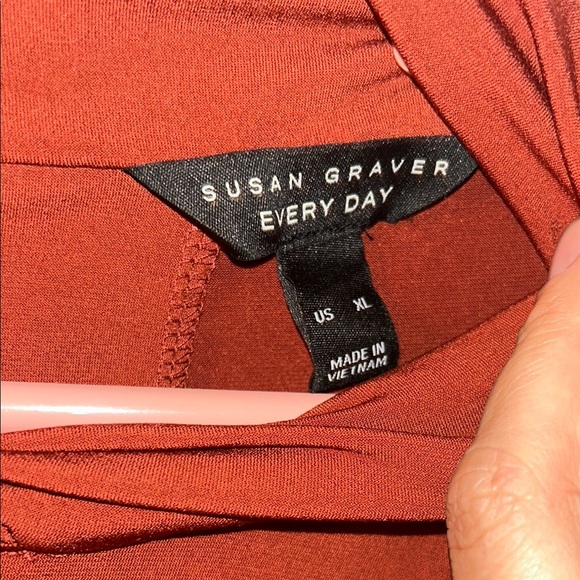 Susan Graver Elegant Burgundy Long Sleeve Top Size XL - Picture 2 of 5